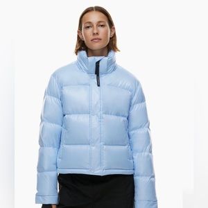 ***LIKE-NEW*** Glossy blue Aritzia Superpuff in mint condition-worn once :)
